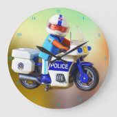 Polizeimotorrad Große Wanduhr (Vorderseite)