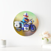 Polizeimotorrad Große Wanduhr (Zuhause)