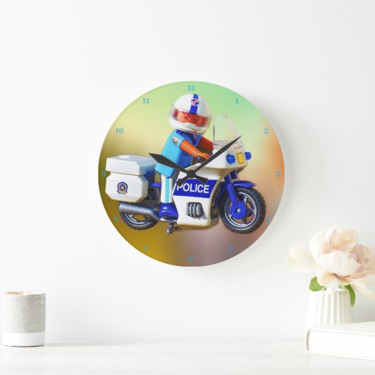 Polizeimotorrad Große Wanduhr (Zuhause)