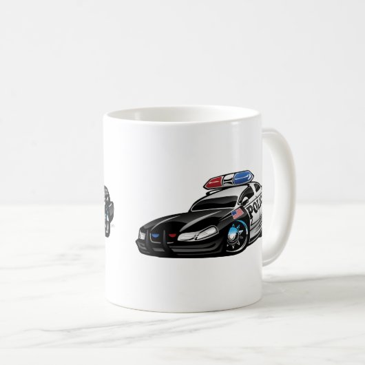 Polizeimuskulatur Cartoon Tasse (VorderseiteRechts)