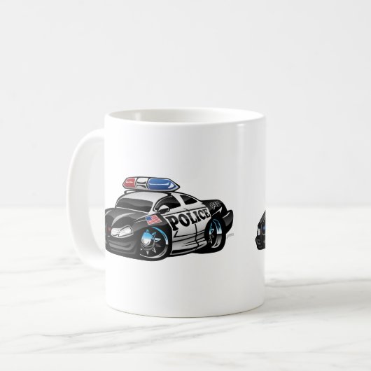 Polizeimuskulatur Cartoon Tasse (Vorderseite Links)
