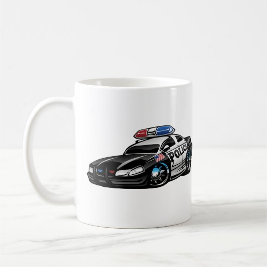 Polizeimuskulatur Cartoon Tasse (Links)