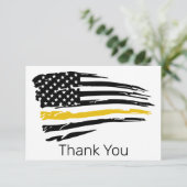 Polizeinotdienst für dünne Goldlinie 911 Dankeskarte (Stehend Vorderseite)