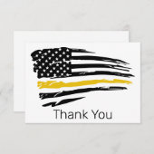 Polizeinotdienst für dünne Goldlinie 911 Dankeskarte (Vorne/Hinten)