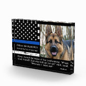 Polizeioffizier von Thin Blue Line Hund K9 Memoria Fotoblock (Rechts)