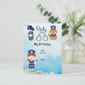 Polizeipartei Save the Date Postkarte (Stehend Vorderseite)