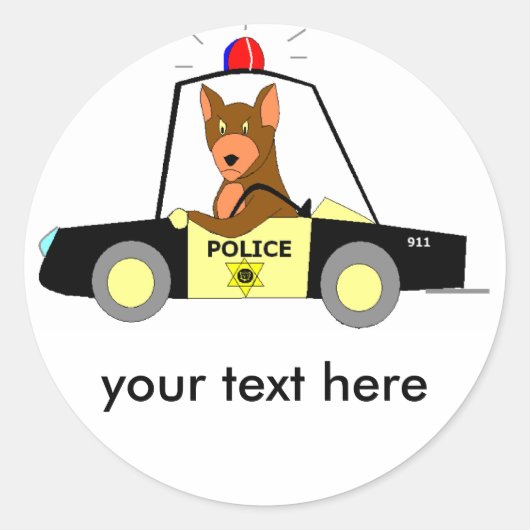 Polizeipatrouillenhund Runder Aufkleber (Vorderseite)