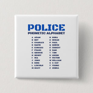 Polizeiphonetisches Wörterbuch A bis Z Alphabet Button