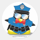 Polizeipinguin Runder Aufkleber (Vorderseite)