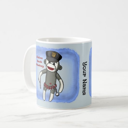 Polizeipolizei Sock Monkey - Tasse (Vorderseite Links)