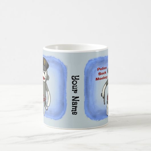 Polizeipolizei Sock Monkey - Tasse (Mittel)