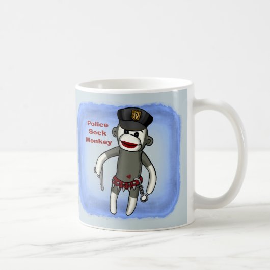 Polizeipolizei Sock Monkey - Tasse (Rechts)