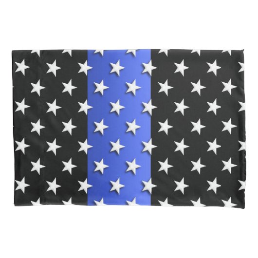 Polizeipolizei Thin Blue Line US Flagge Pillowcase Kissenbezug (Vorderseite)