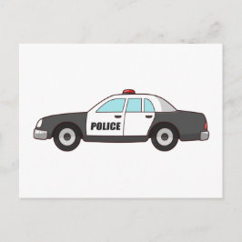 Polizeipolizist Patrol Auto zu schützen Dienst Sta Postkarte