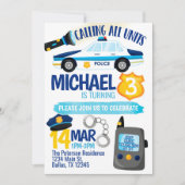 Polizeipolizist Polizist Birthday Party Einladung (Vorderseite)