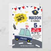 Polizeipolizist Polizist Birthday Party Einladung (Vorderseite)