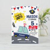 Polizeipolizist Polizist Birthday Party Einladung (Stehend Vorderseite)
