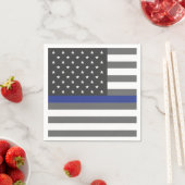 Polizeipolizist Polizist Thin Blue Line Party Napk Serviette (Beispiel)