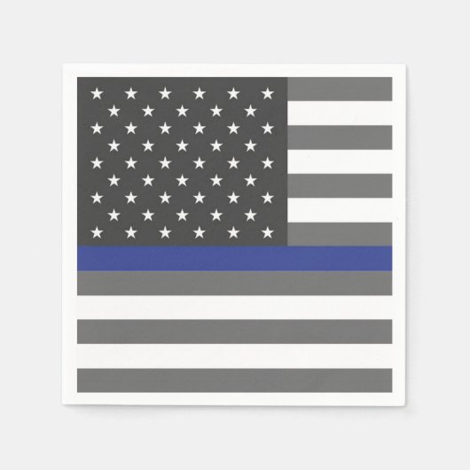 Polizeipolizist Polizist Thin Blue Line Party Napk Serviette (Vorderseite)