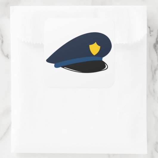 Polizeiposten Quadratischer Aufkleber (Tasche)