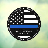 Polizeipräsidentin gefallener Referent Thin Blue L Fensteraufkleber (Blatt 3)