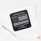 Polizeipräsidentin gefallener Referent Thin Blue L Quadratischer Aufkleber (Umschlag)
