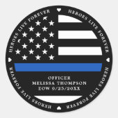 Polizeipräsidentin gefallener Referent Thin Blue L Runder Aufkleber (Vorderseite)