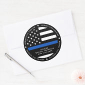 Polizeipräsidentin gefallener Referent Thin Blue L Runder Aufkleber (Umschlag)