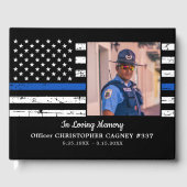 Polizeipräsidium Foto Thin Blue Line Beerdigung Gästebuch (Vorderseite)