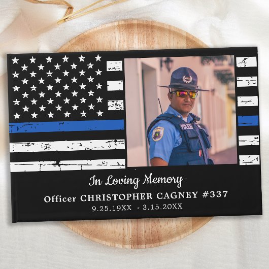 Polizeipräsidium Foto Thin Blue Line Beerdigung Gästebuch
