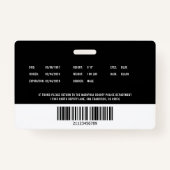 Polizeireferent ID der Abteilung Polizei Ausweis (Rückseite)