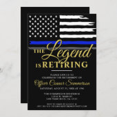 Polizeireferent Party Thin Blue Line Einladung (Vorne/Hinten)