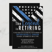 Polizeireferent Thin Blue Line Einladung (Vorne/Hinten)