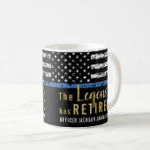 Polizeiretirement American Flag Thin Blue Line Kaffeetasse (VorderseiteRechts)