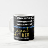 Polizeiretirement American Flag Thin Blue Line Kaffeetasse (Vorderseite Links)