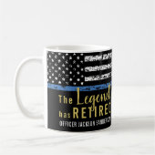 Polizeiretirement American Flag Thin Blue Line Kaffeetasse (Links)