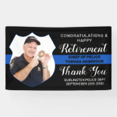 Polizeiretirement Custom Foto Blue Line Party Banner (Horizontal)