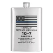 Polizeiretirement-Geschenk personalisieren Thin Bl Flachmann (Vorderseite)