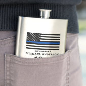 Polizeiretirement-Geschenk personalisieren Thin Bl Flachmann (Beispiel)