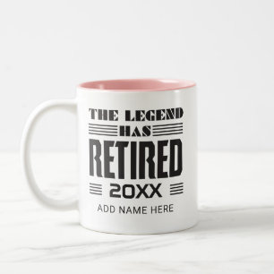 Polizeiretirement Parting Legend müde Zweifarbige Tasse