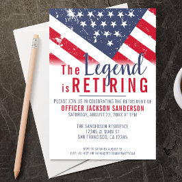 Polizeiretirement Patriotische amerikanische Flagg Einladung