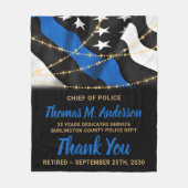 Polizeiretirement Personalisiert dünne blaue Marki Fleecedecke (Vorderseite)