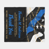 Polizeiretirement Personalisiert dünne blaue Marki Fleecedecke (Vorderseite (Horizontal))