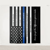 Polizeiretirement Personalisiert dünne blaue Marki Wandteppich (Vorderseite)