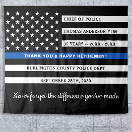 Polizeiretirement Personalisiert dünne blaue Marki Wandteppich