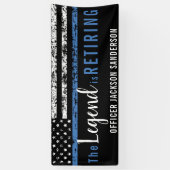 Polizeiretirement Thin Blue Line American Flag Banner (Vertikal)