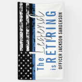 Polizeiretirement Thin Blue Line American Flag Banner (Vertikal)