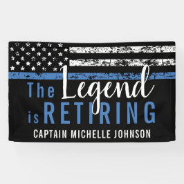Polizeiretirement Thin Blue Line American Flag Banner