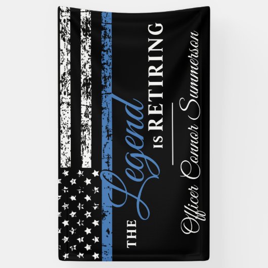 Polizeiretirement Thin Blue Line American Flag Banner (Vertikal)