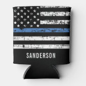 Polizeiretirement Thin Blue Line American Flag Dosenkühler (Vorderseite)